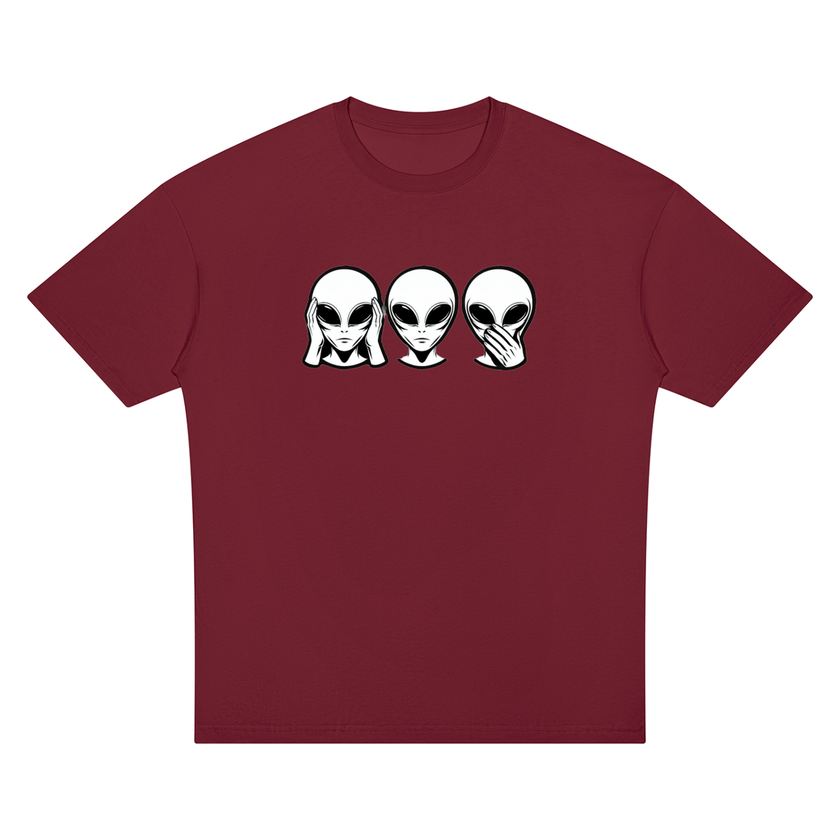 Alien No Evil Unisex Oversized Drop Shoulder T-Shirt