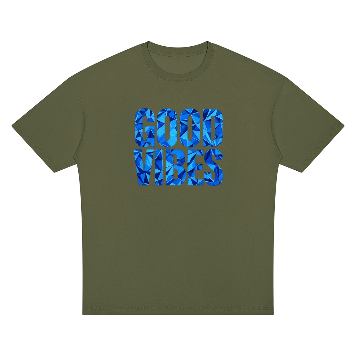 Good Vibes Blue Unisex Oversized Drop Shoulder T-Shirt