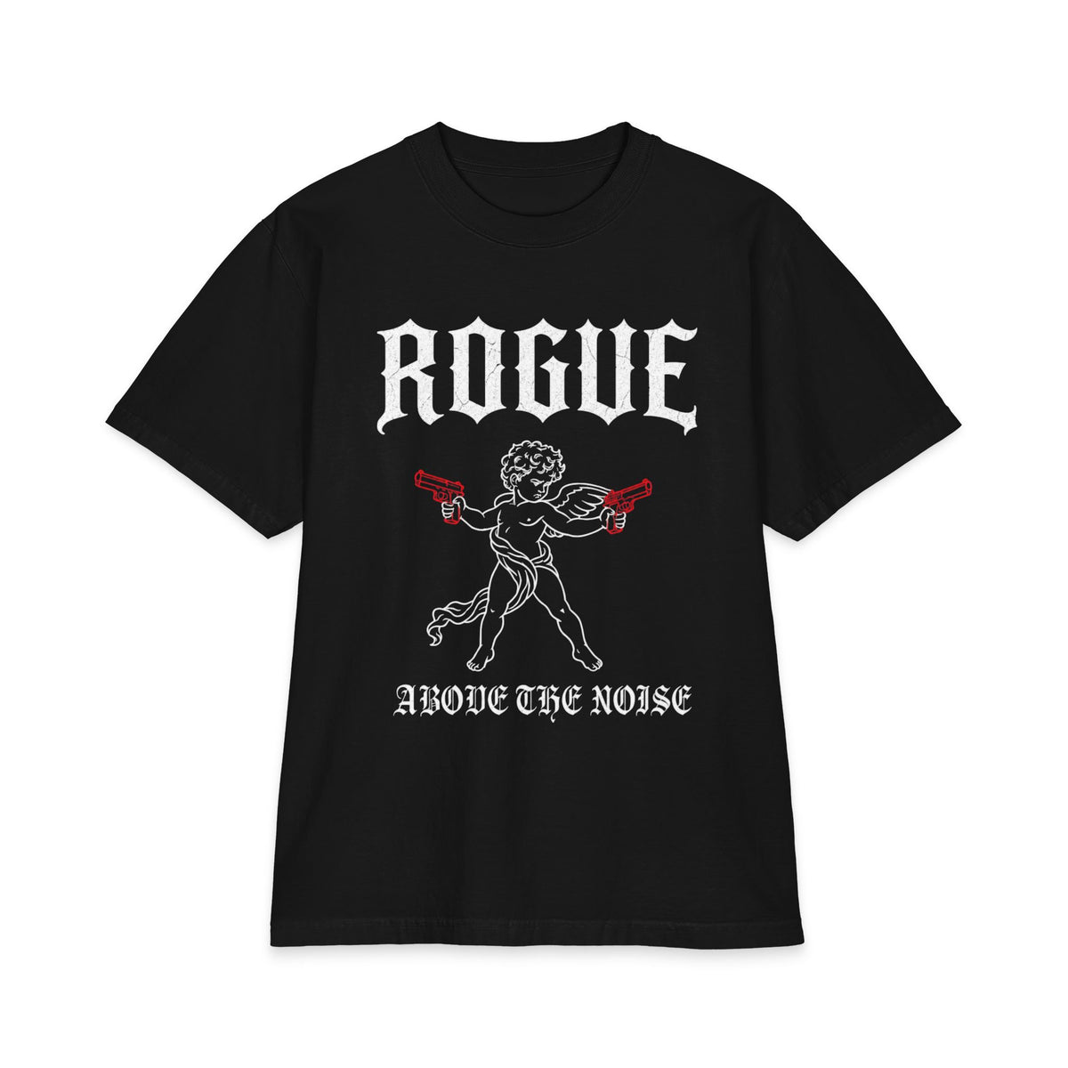 Rogue Cherub Graphic Tee — "Above The Noise" Vintage Rock Shirt