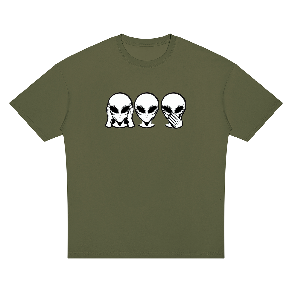 Alien No Evil Unisex Oversized Drop Shoulder T-Shirt