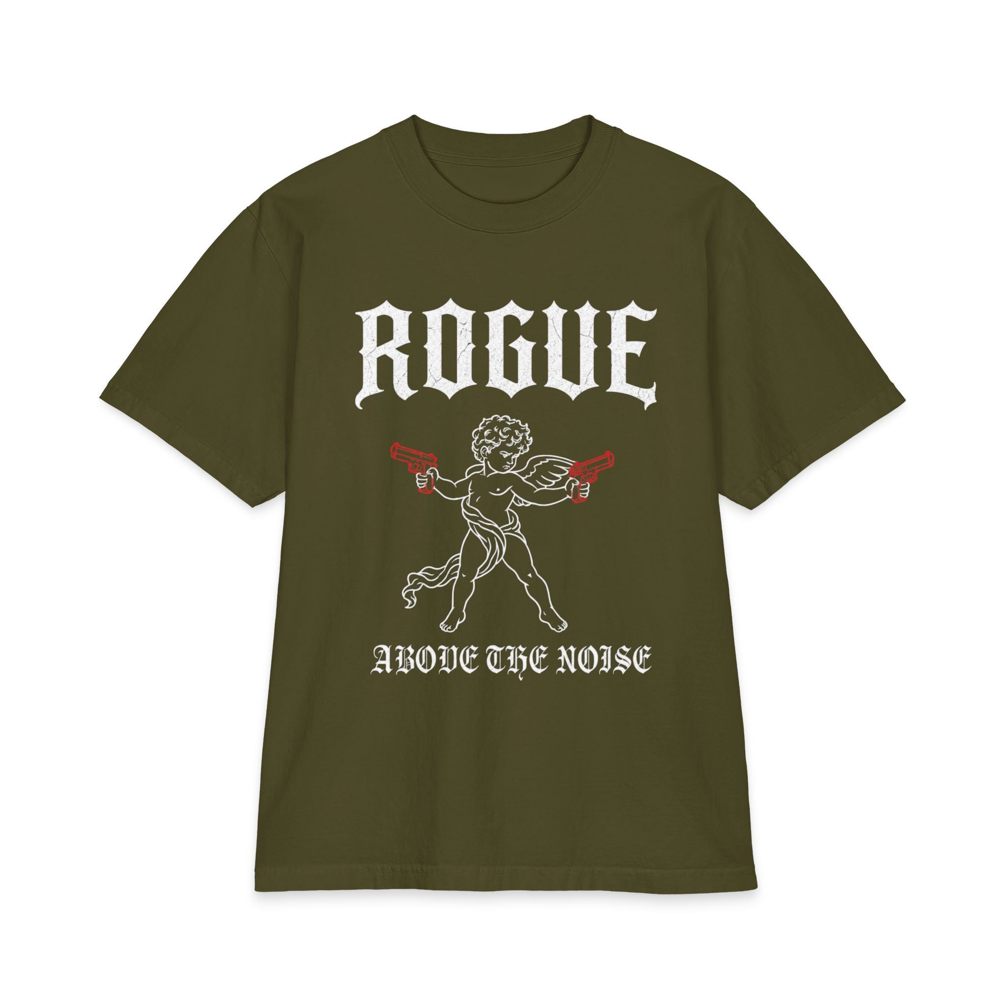 Rogue Cherub Graphic Tee — "Above The Noise" Vintage Rock Shirt