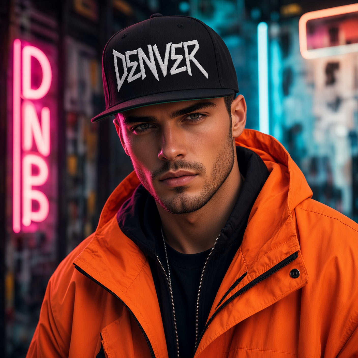 Denver Scratch Logo Flat Bill Cap