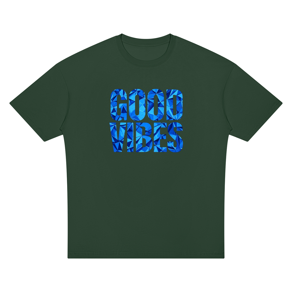 Good Vibes Blue Unisex Oversized Drop Shoulder T-Shirt