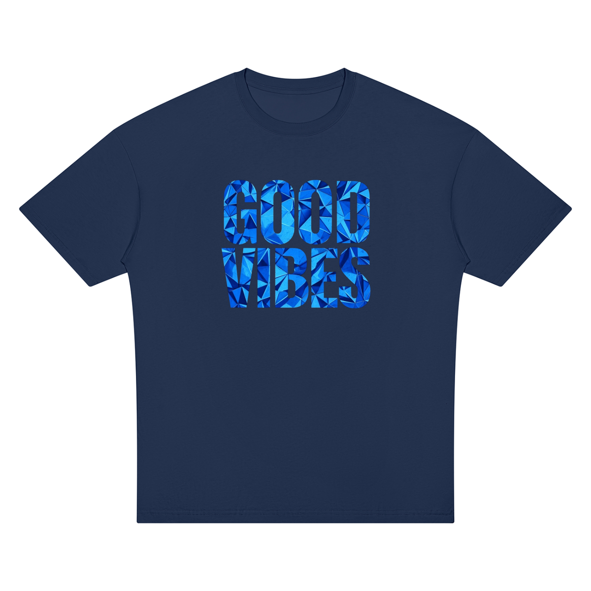 Good Vibes Blue Unisex Oversized Drop Shoulder T-Shirt