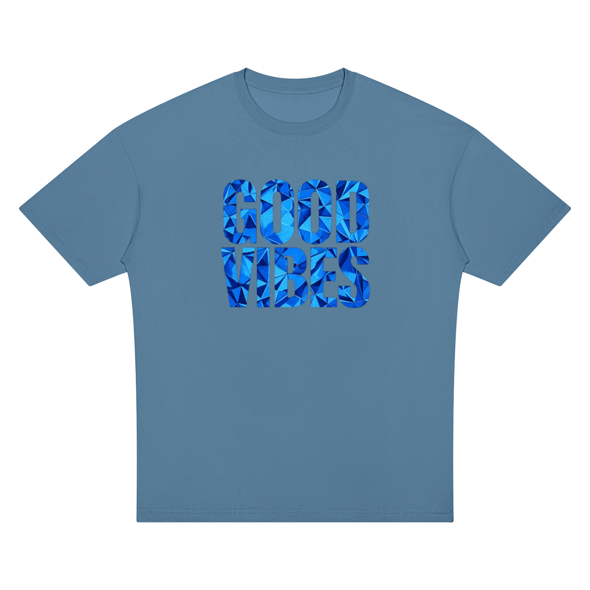 Good Vibes Blue Unisex Oversized Drop Shoulder T-Shirt