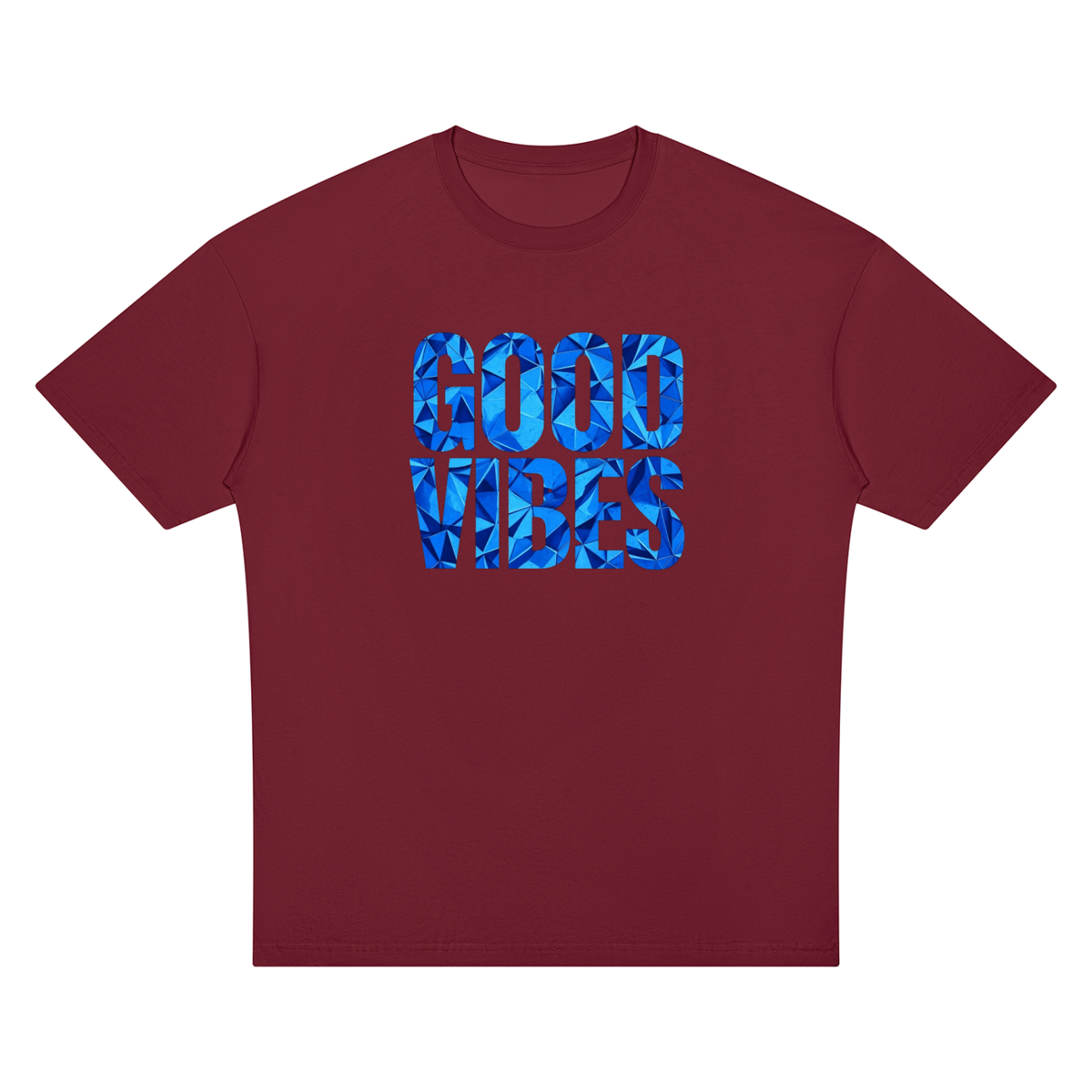 Good Vibes Blue Unisex Oversized Drop Shoulder T-Shirt