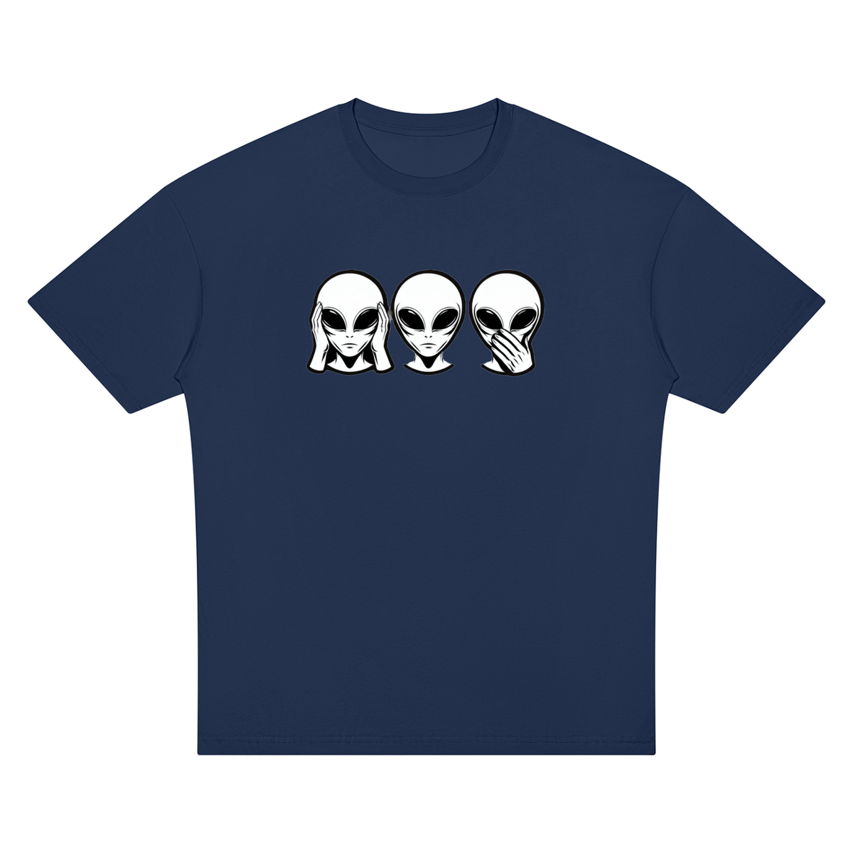 Alien No Evil Unisex Oversized Drop Shoulder T-Shirt