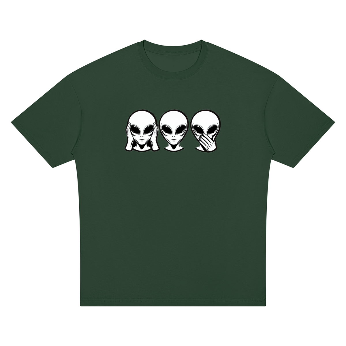 Alien No Evil Unisex Oversized Drop Shoulder T-Shirt