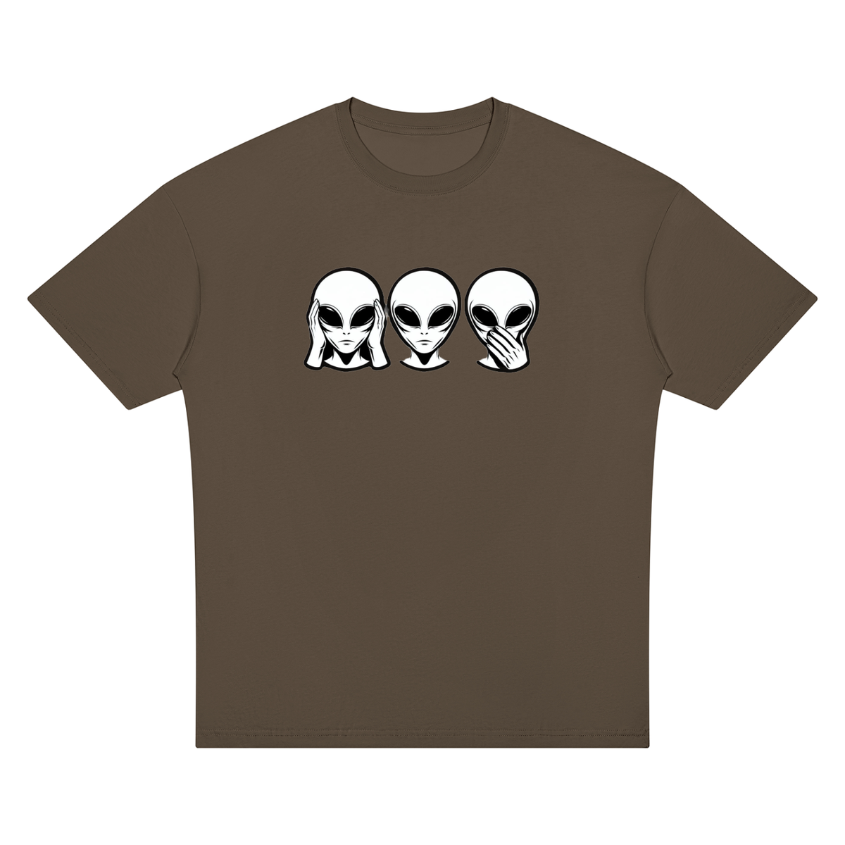 Alien No Evil Unisex Oversized Drop Shoulder T-Shirt