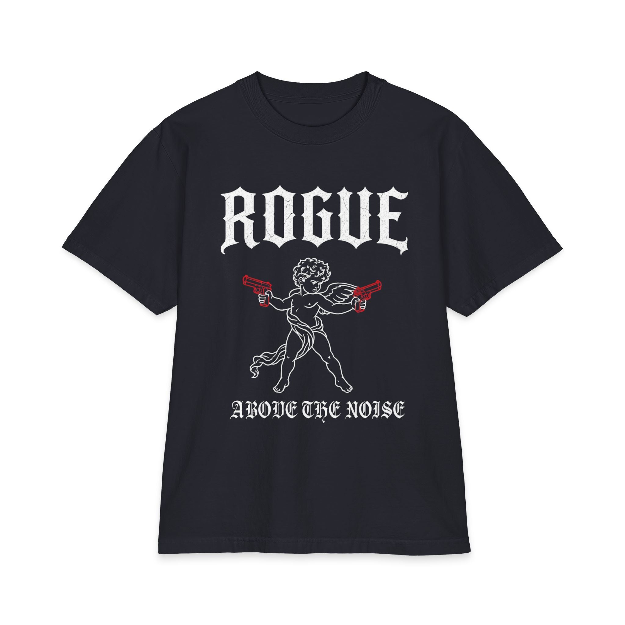 Rogue Cherub Graphic Tee — "Above The Noise" Vintage Rock Shirt