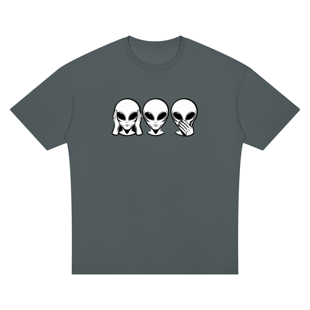 Alien No Evil Unisex Oversized Drop Shoulder T-Shirt