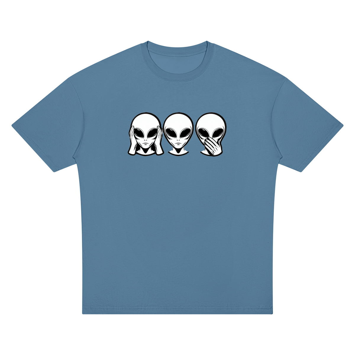 Alien No Evil Unisex Oversized Drop Shoulder T-Shirt