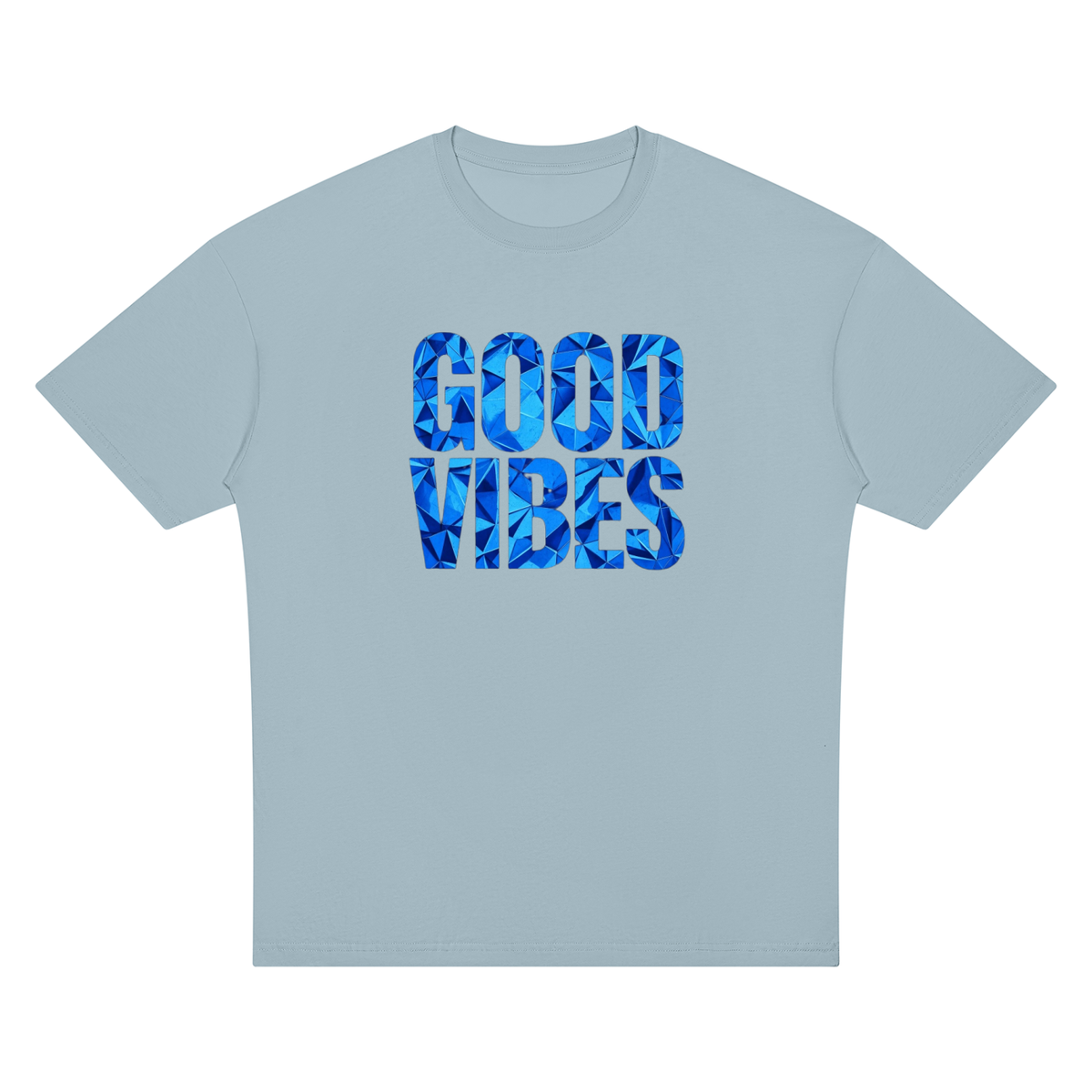Good Vibes Blue Unisex Oversized Drop Shoulder T-Shirt