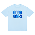 Good Vibes Blue Unisex Oversized Drop Shoulder T-Shirt