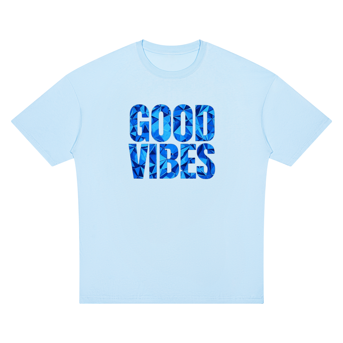 Good Vibes Blue Unisex Oversized Drop Shoulder T-Shirt