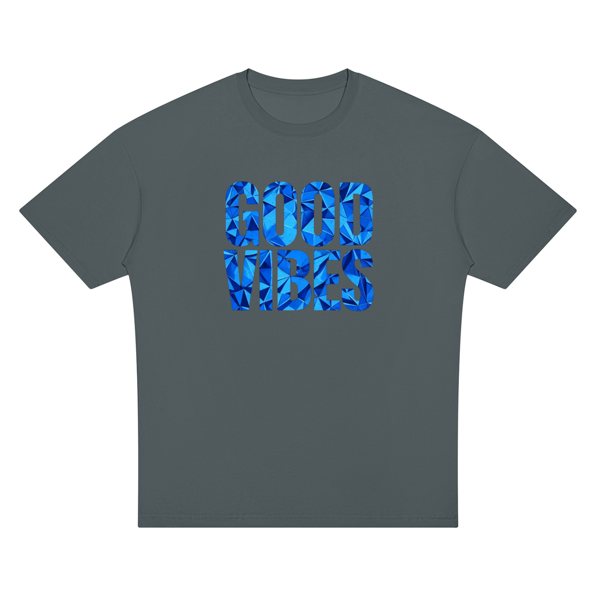 Good Vibes Blue Unisex Oversized Drop Shoulder T-Shirt