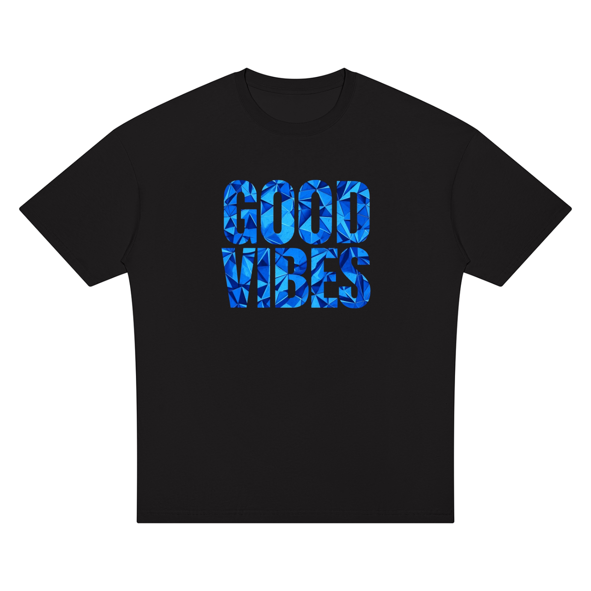 Good Vibes Blue Unisex Oversized Drop Shoulder T-Shirt