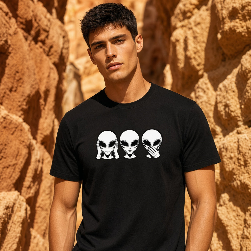 Alien No Evil Unisex Oversized Drop Shoulder T-Shirt
