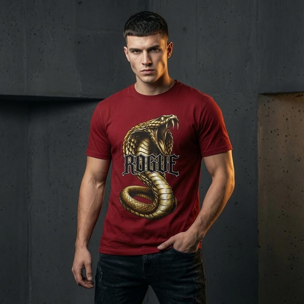 ROGUE Cobra Snake T-Shirt | Gold Snake Graphic Tee