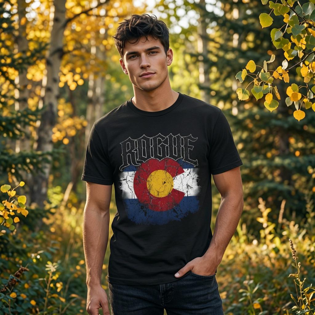 ROGUE Colorado T-Shirt | Flag Mountain Graphic