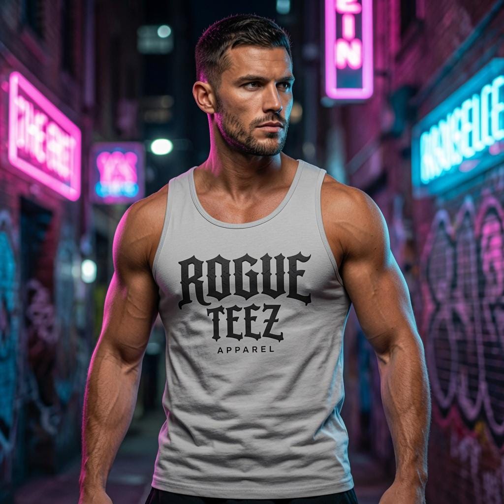 Rogue Teez Apparel tank top | Gothic logo graphic tank