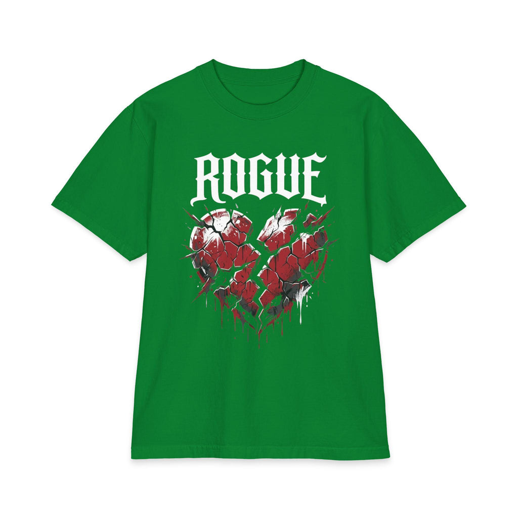 Heavyweight Graphic T Shirt, Gothic Cracked Heart Tee, ROGUE Streetwear Shirt, 100% USA Cotton, Alternative Fashion