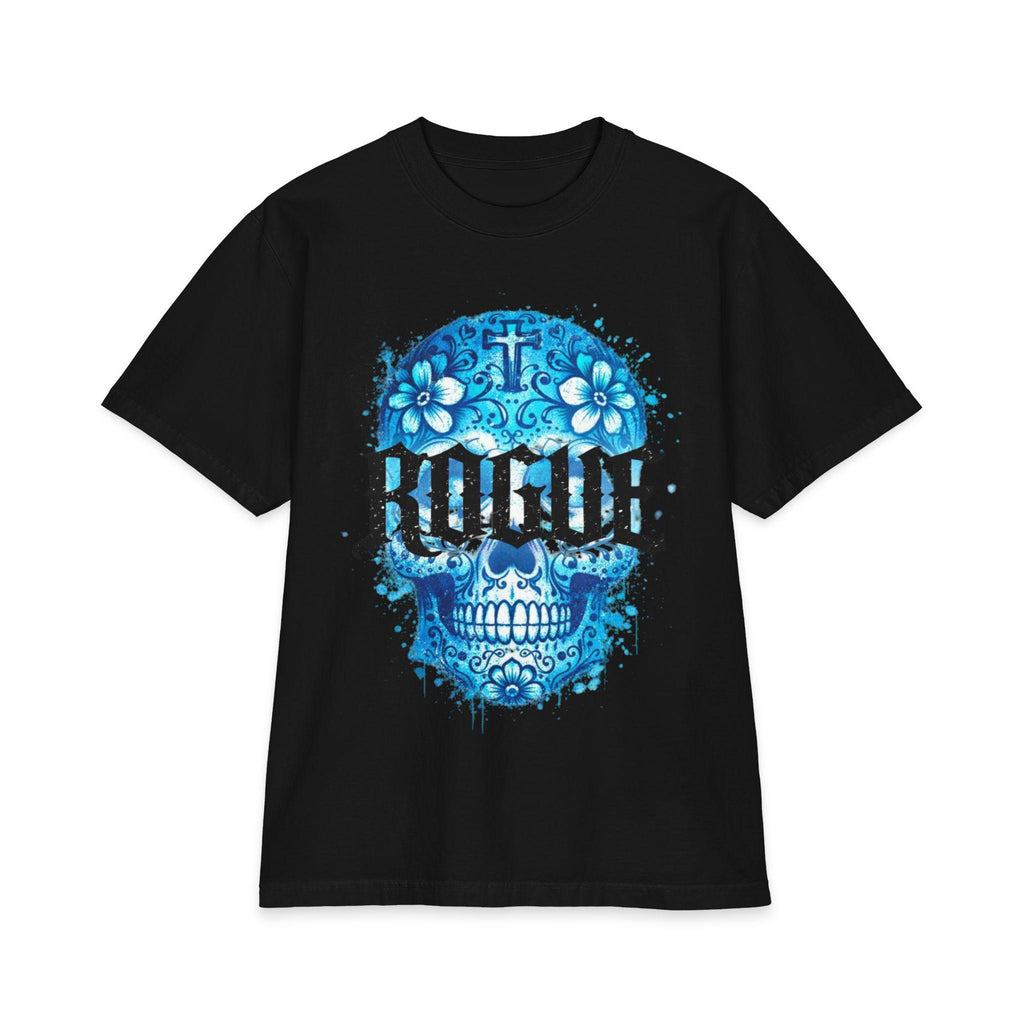 Sugar Skull Graphic Tee, Heavyweight Oversized T Shirt, Tattoo Style Streetwear, Premium Cotton Skull Shirt, Urban Fashion