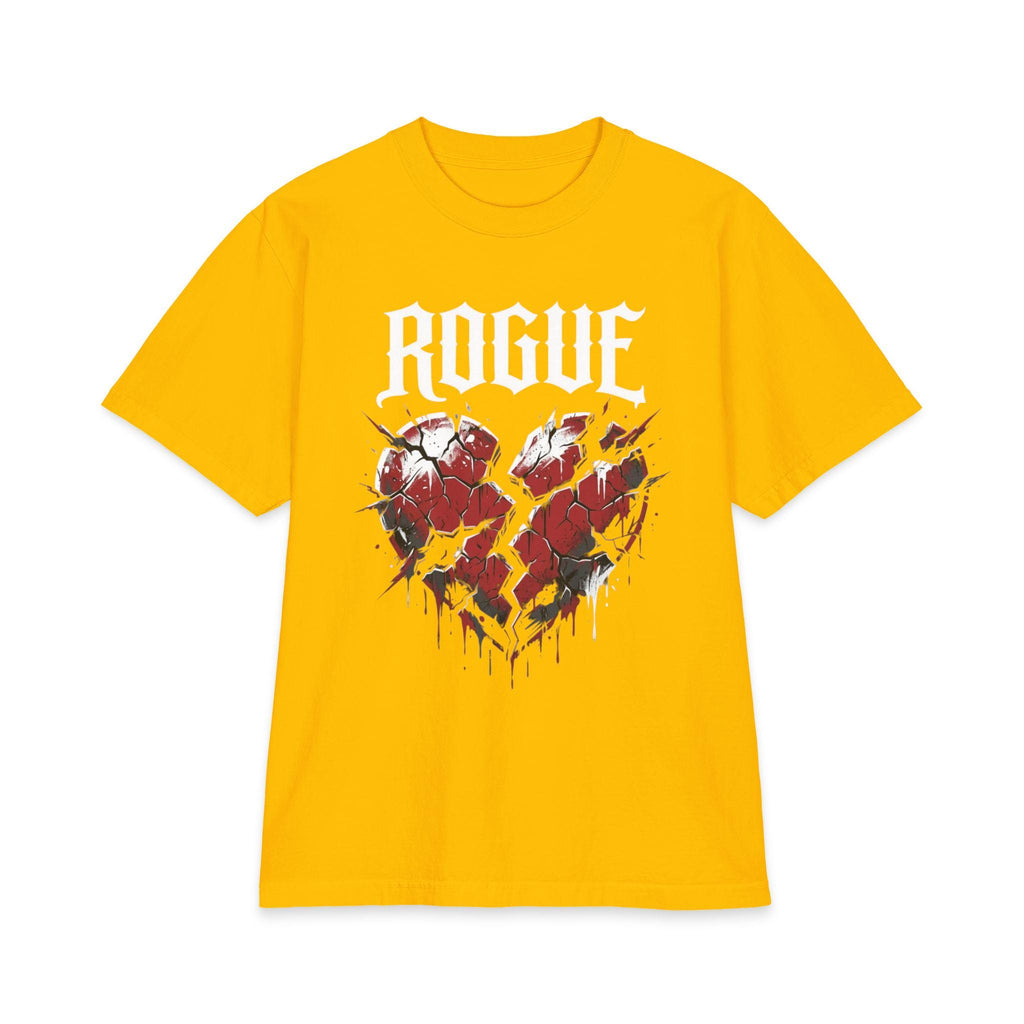 Heavyweight Graphic T Shirt, Gothic Cracked Heart Tee, ROGUE Streetwear Shirt, 100% USA Cotton, Alternative Fashion