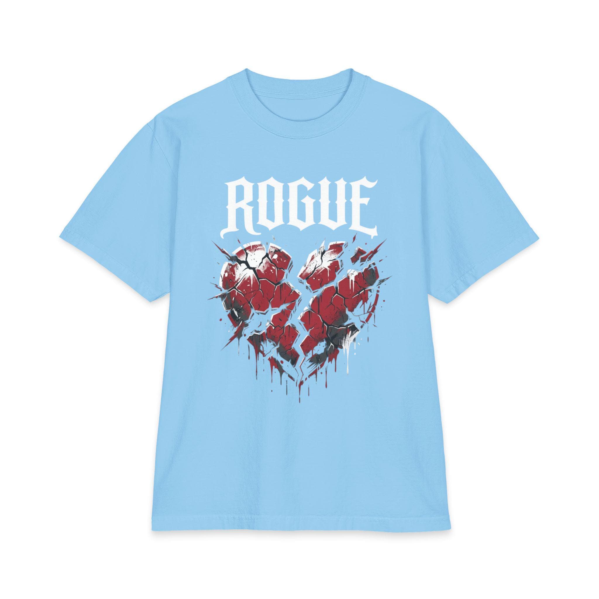 Heavyweight Graphic T Shirt, Gothic Cracked Heart Tee, ROGUE Streetwear Shirt, 100% USA Cotton, Alternative Fashion