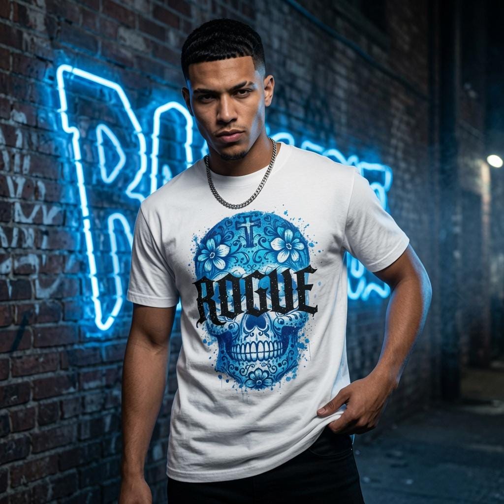Sugar Skull Graphic Tee, Heavyweight Oversized T Shirt, Tattoo Style Streetwear, Premium Cotton Skull Shirt, Urban Fashion