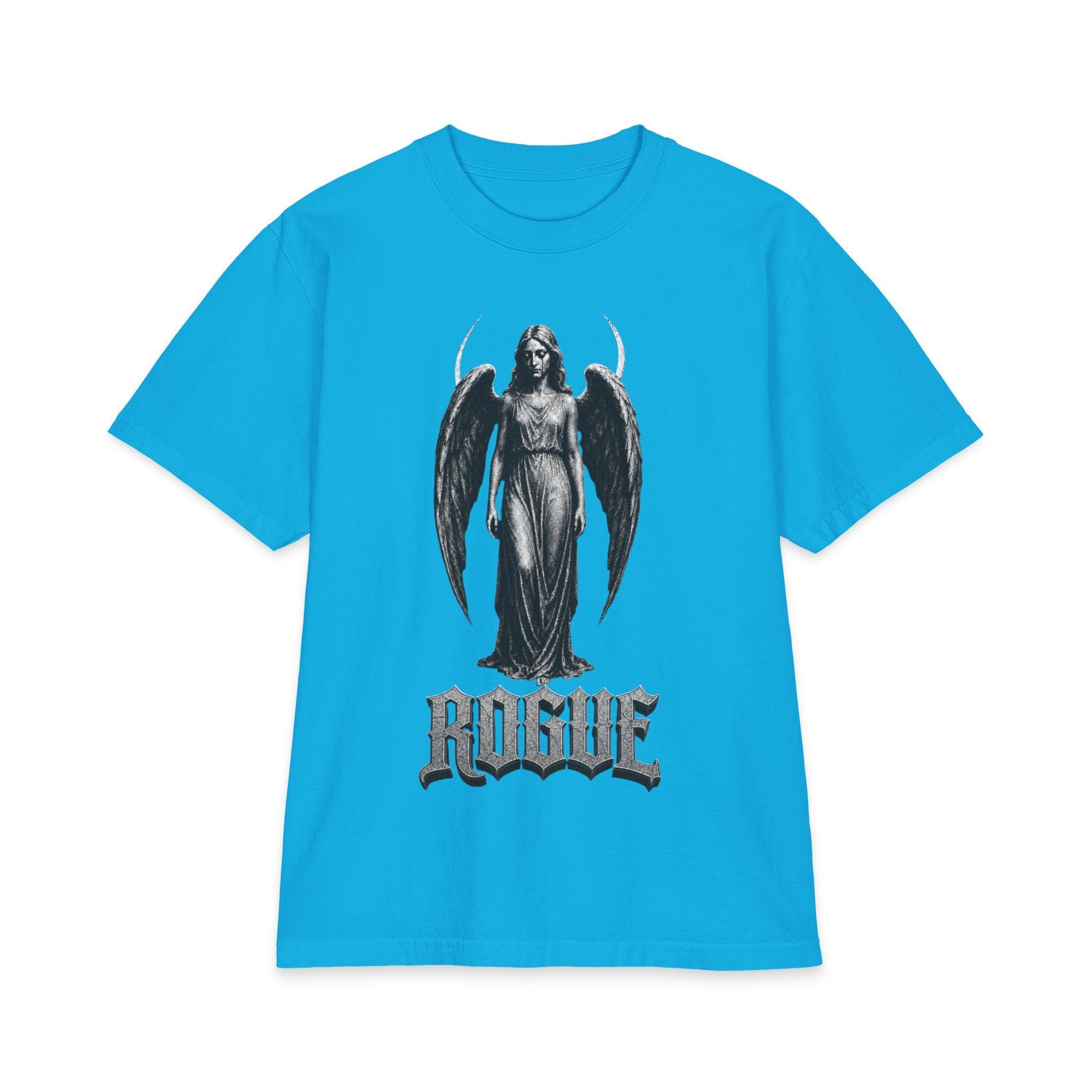 Gothic Angel Shirt, Heavyweight Graphic Tee, Dark Streetwear, Original Angel Artwork, Black Cotton T Shirt, Alternative Fashion
