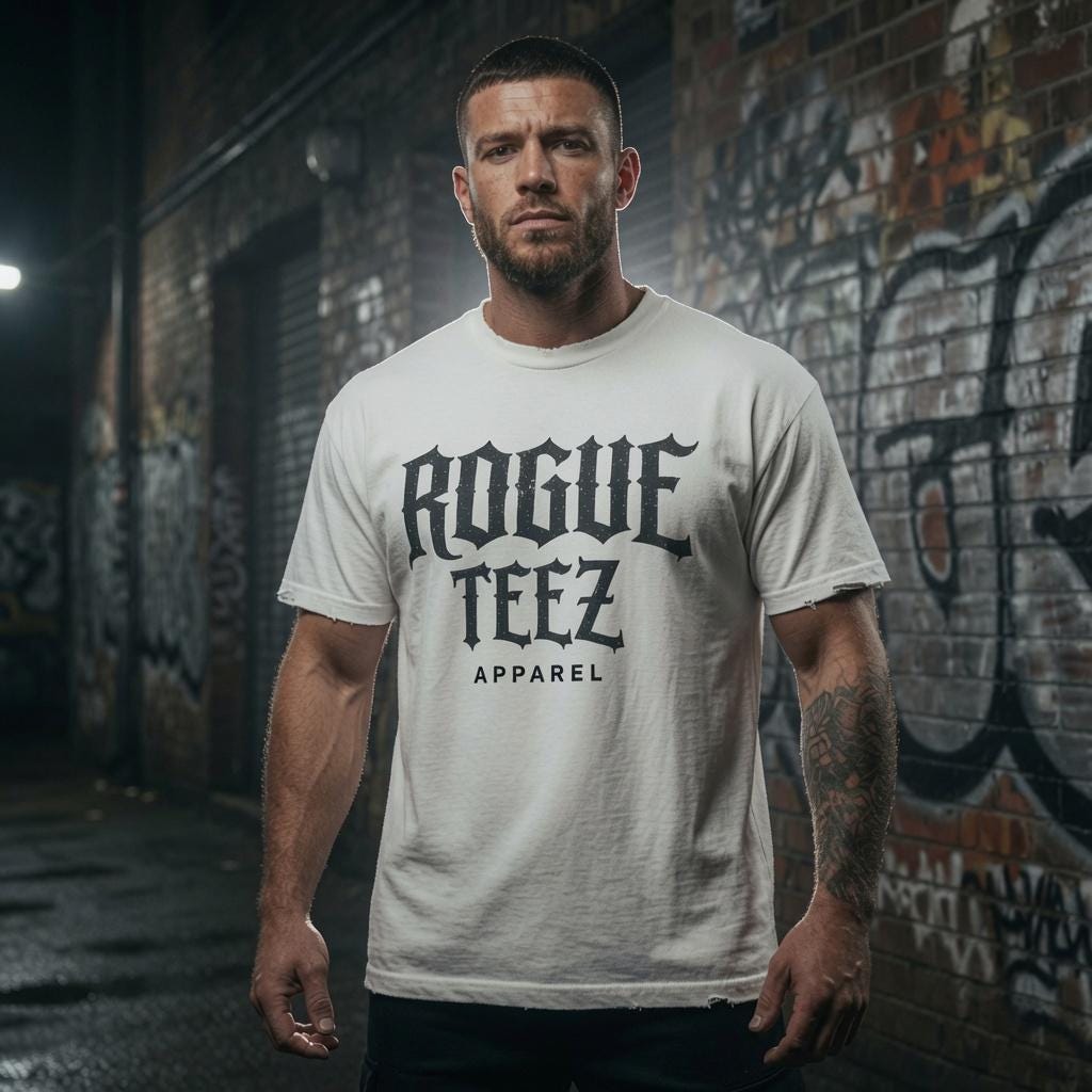 Heavyweight Logo Graphic Tee, Oversized Streetwear T Shirt, Gothic Lettering Shirt, Premium Cotton Urban Fashion Tee