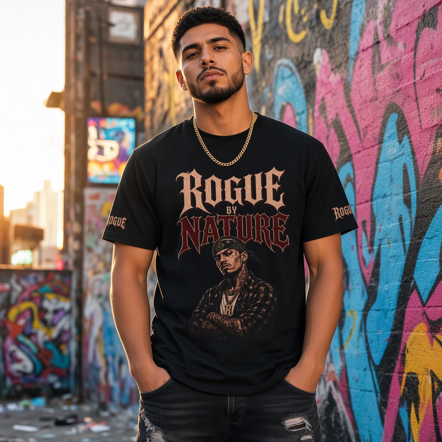 Rogue Nature Portrait T-Shirt | Graphic Rapper Illustration, Streetwear